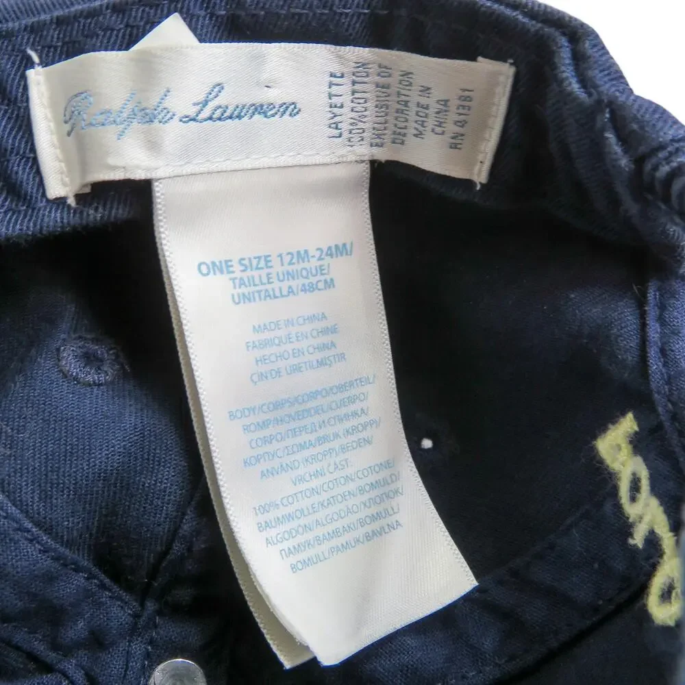 Polo Ralph Lauren Navy Blue Toddler Baseball Cap Hat 12-24 Months Baby 12M
